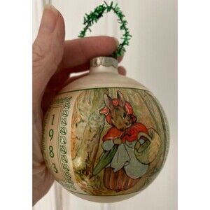 Beatrix Potter  1983 F Warne & Co Schmid Vintage Glass Ornament, Peter Rabbit